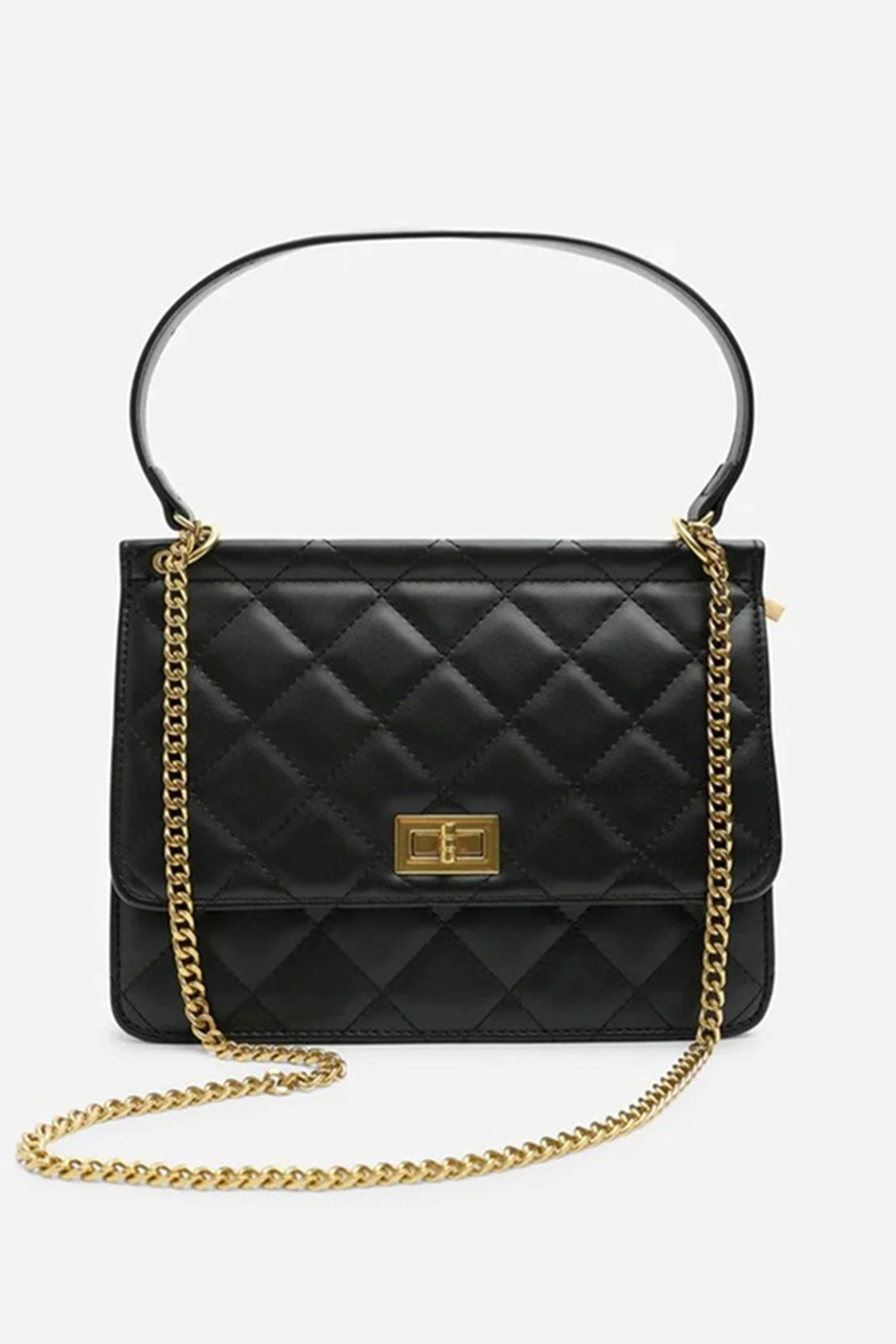 Women's Quilted Chain Handle Shoulder Bag
