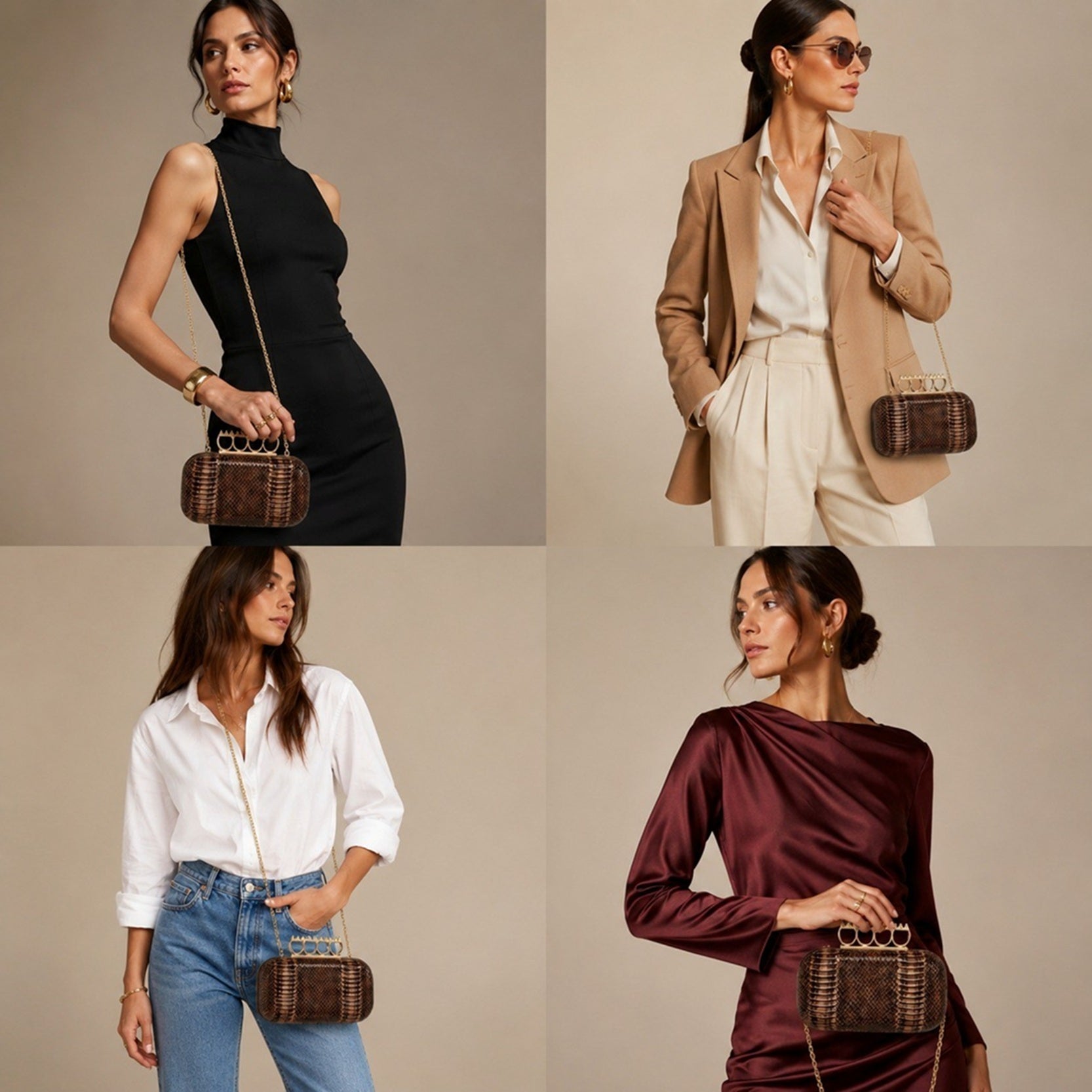 Women's Textured Box Clutch Crossbody Bag