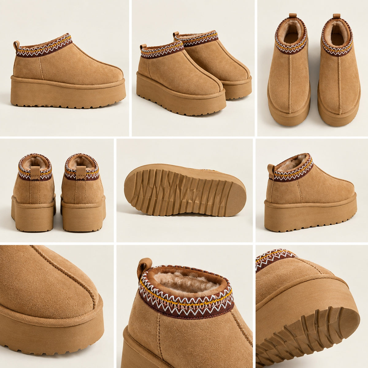 Women's Suede-Look Platform Ankle Slippers