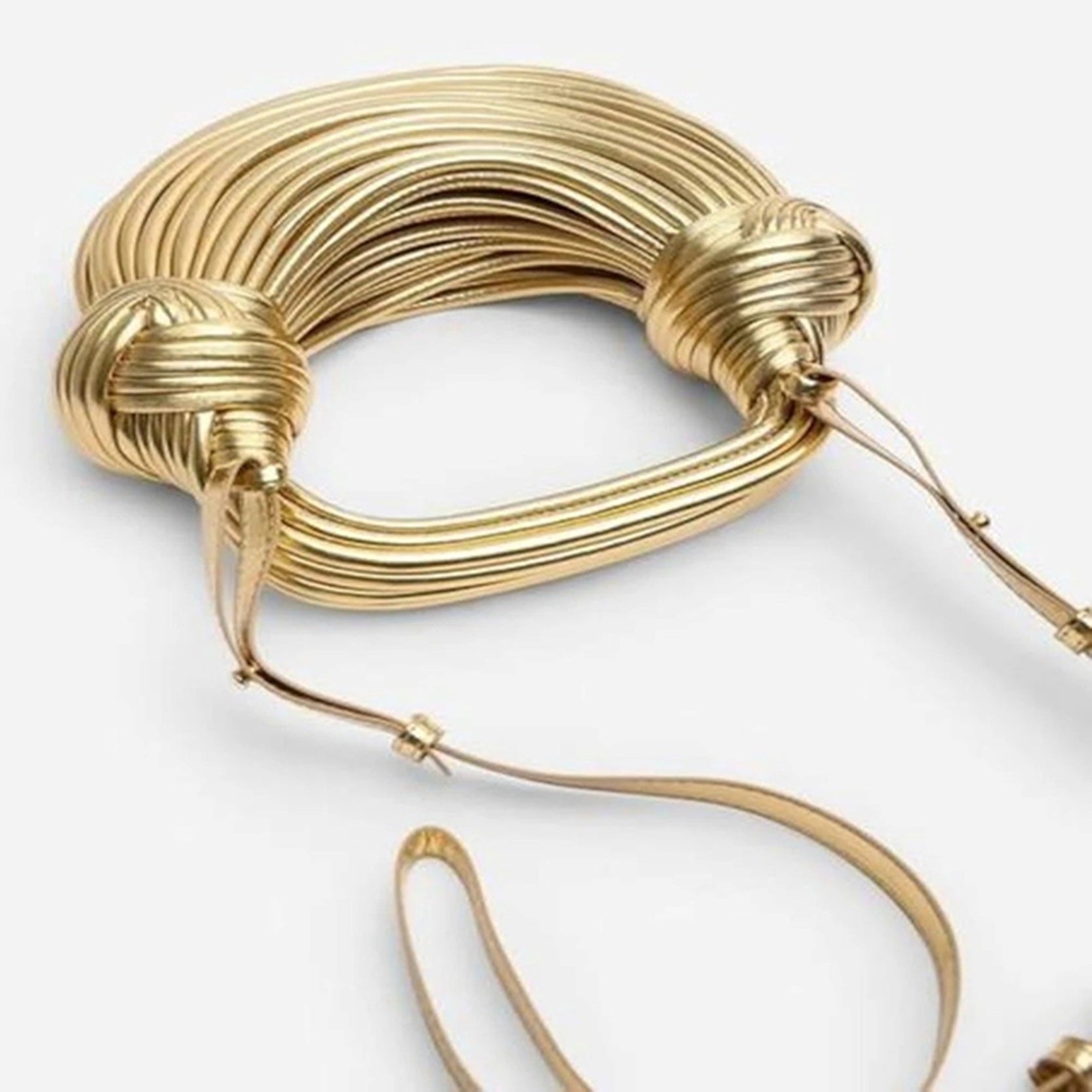 Women's Gold Sculptural Metallic Clutch Bag