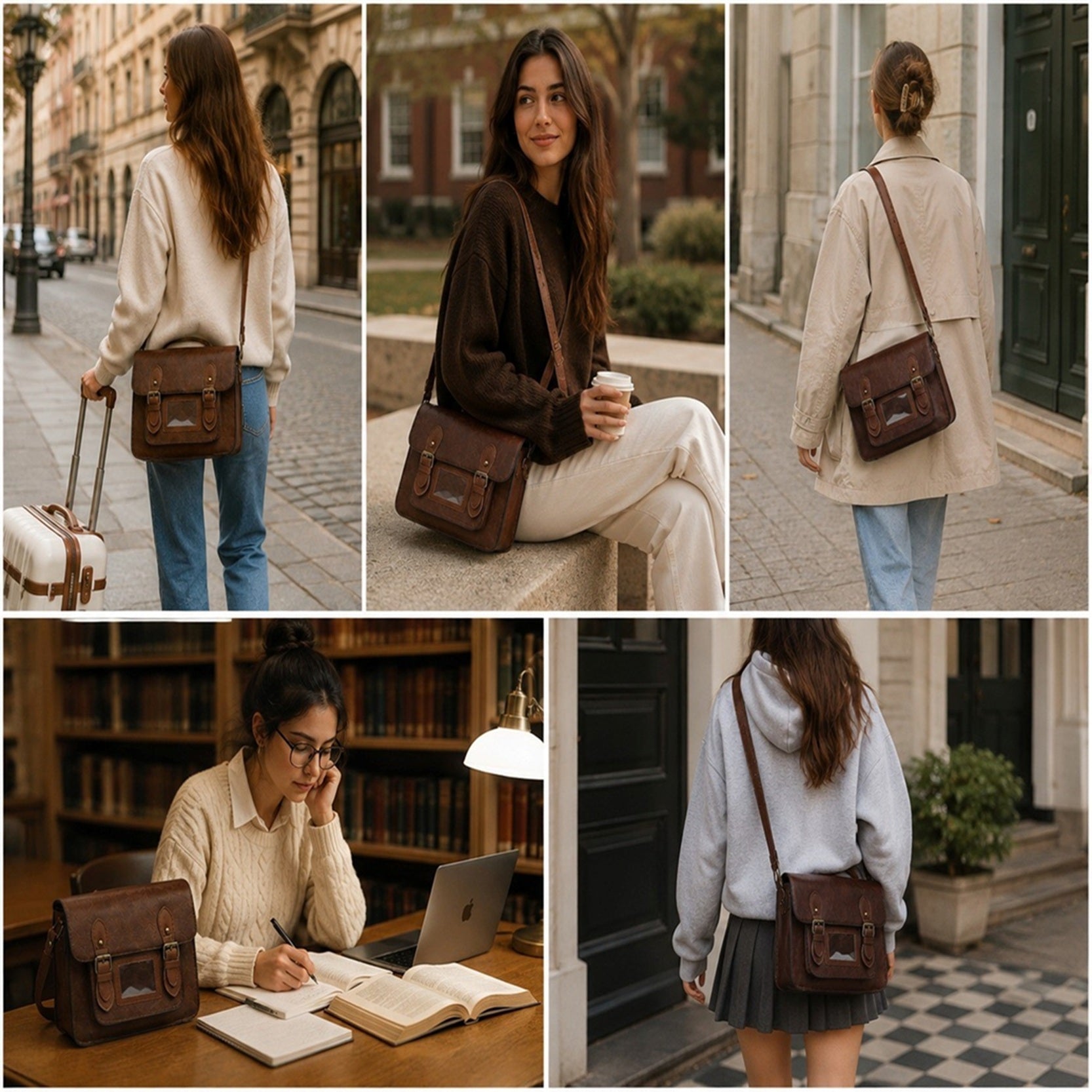 Women's Vintage Style Satchel Crossbody Bag