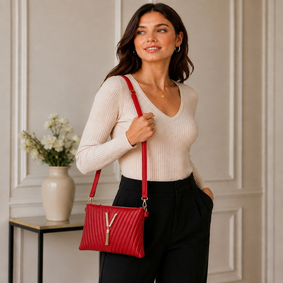Women’s Quilted Zip Crossbody Bag