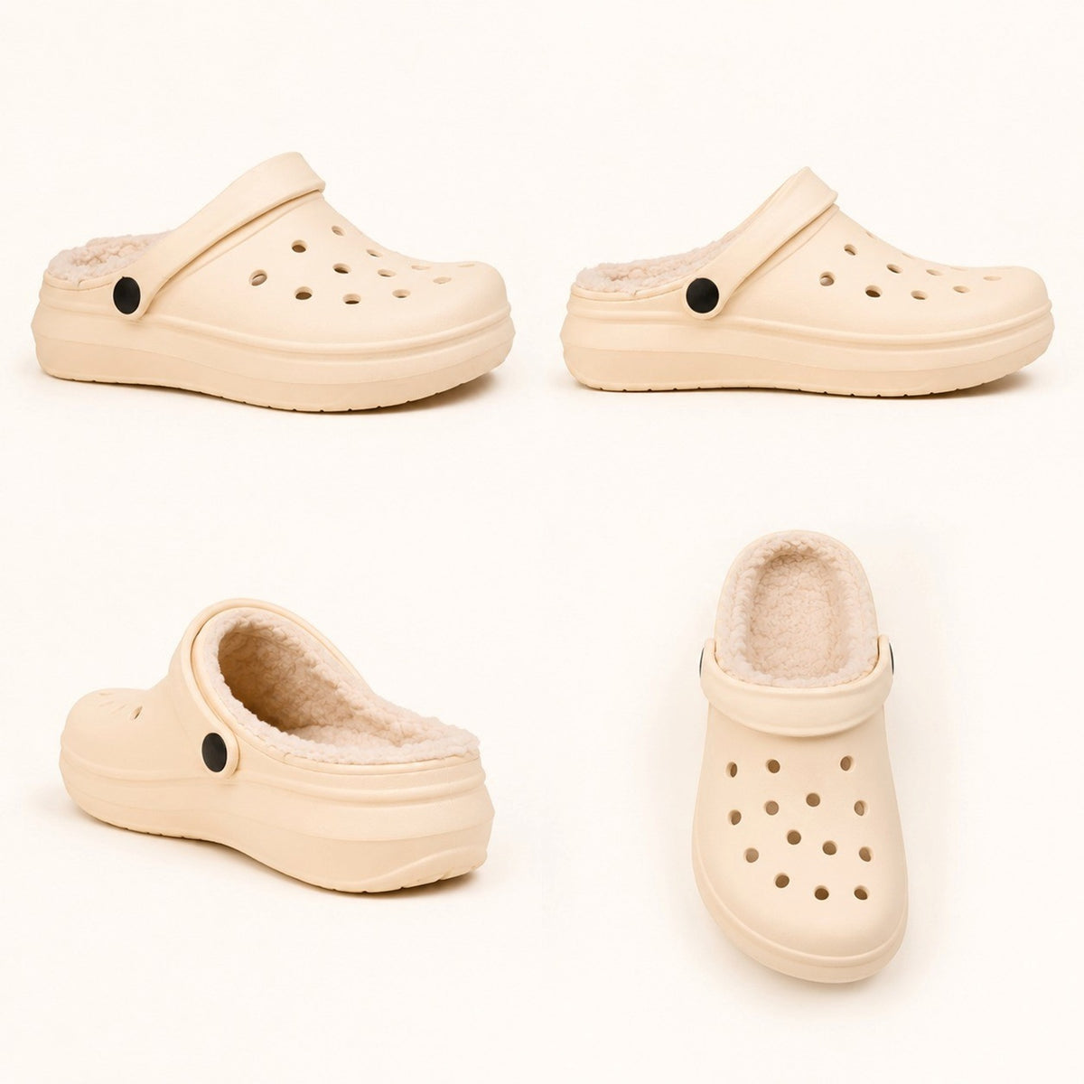 Women's Fleece-Lined Lightweight Clog Comfort Shoes