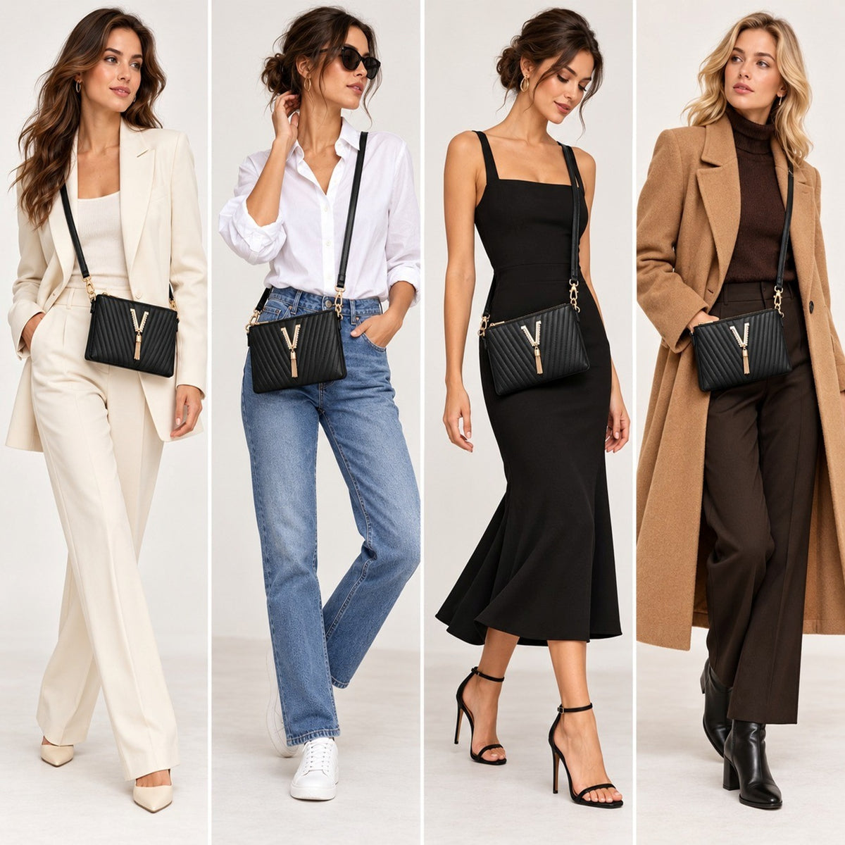 Women's Quilted Zip Crossbody Bag