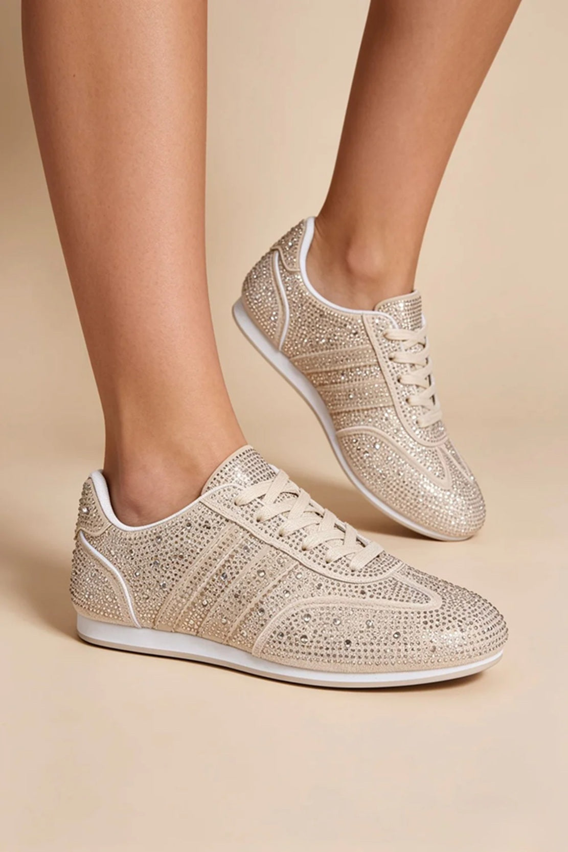 Women's Sparkle Stripe Casual Trainers