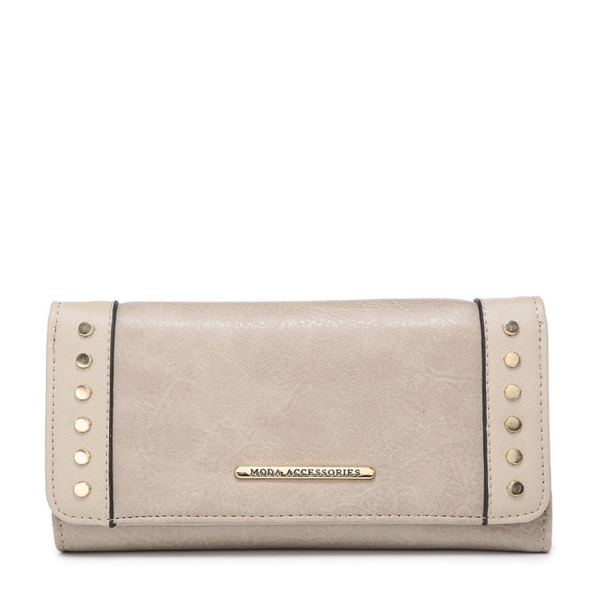 Women's PU Leather Studded Flap Wallet