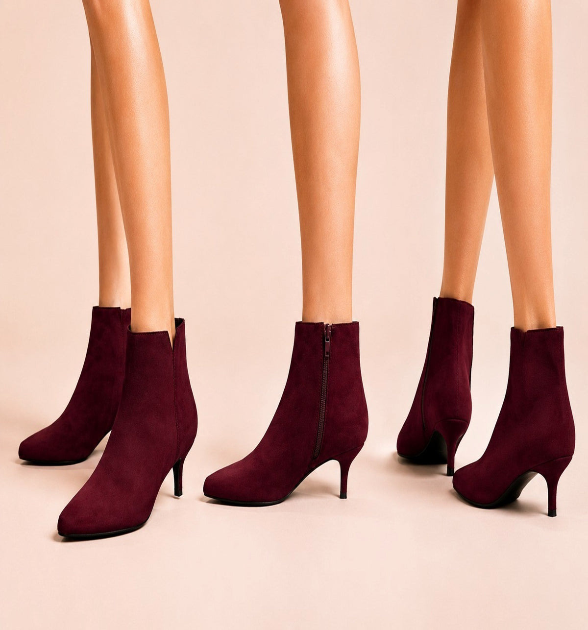 Pointed Toe Kitten Heel Ankle Boots Wide Fit