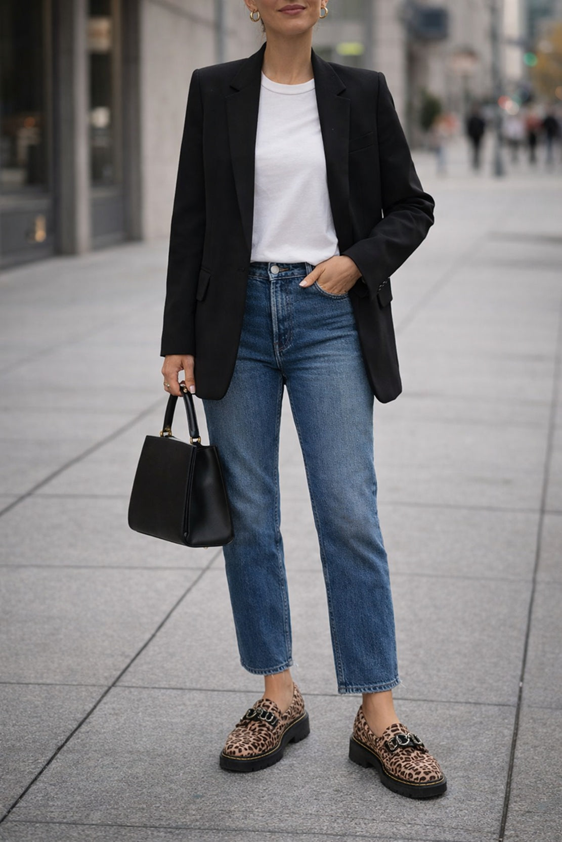 Leopard Chic Loafers with Chunky Chain Trim