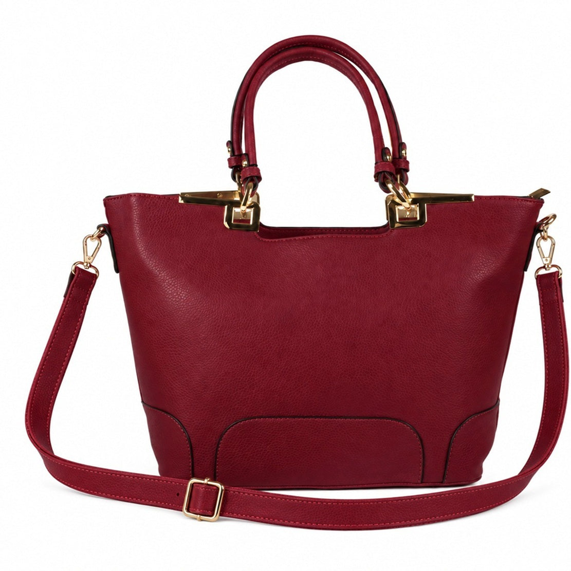 Elegant Textured PU Leather Top Handle Tote Bag
