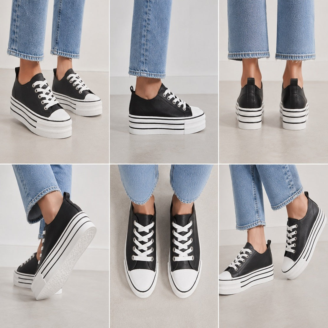 Women’s Platform Lace-Up Pumps with Sparkling Eyelets