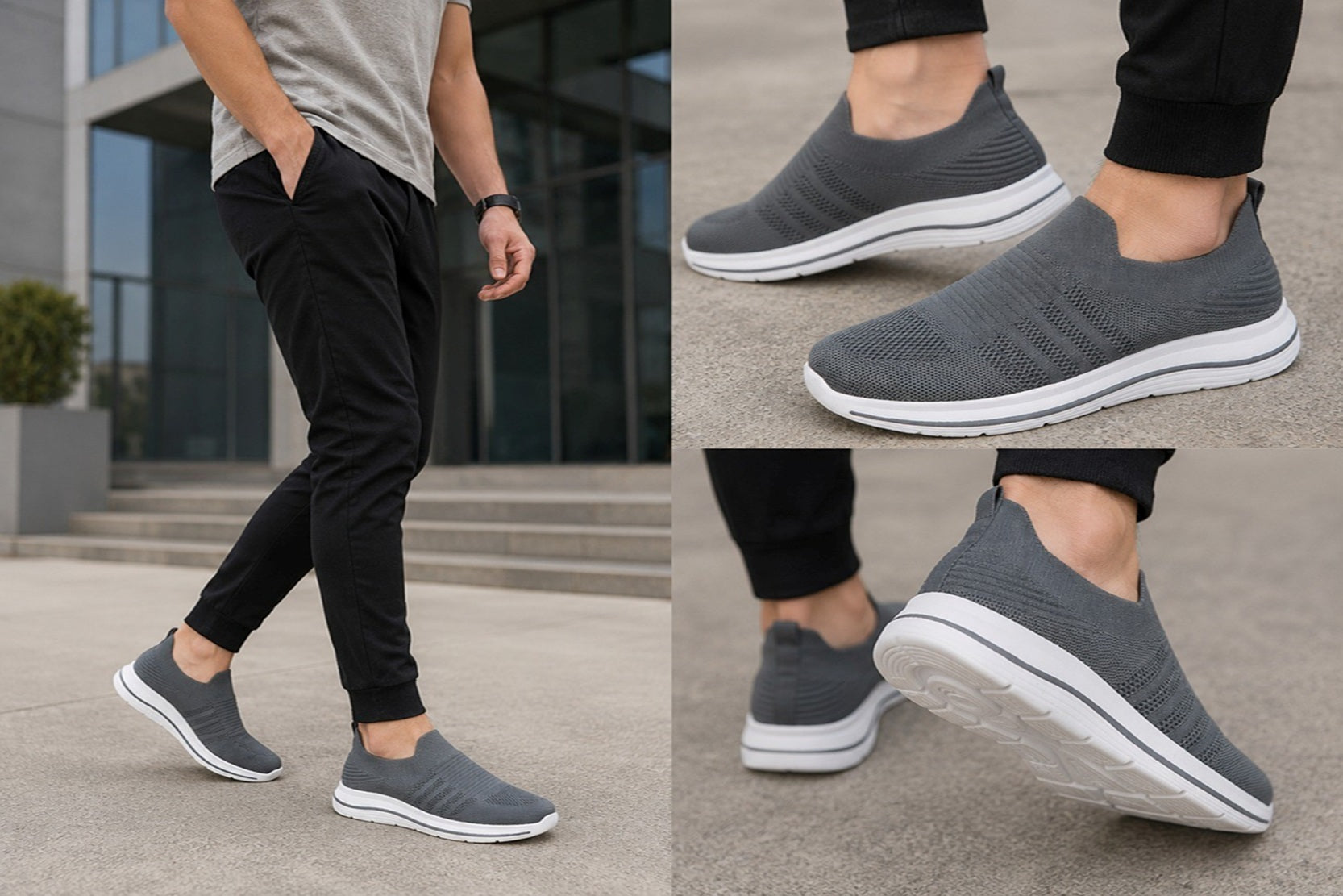 Men's Knit Slip-On Platform Comfort Trainers
