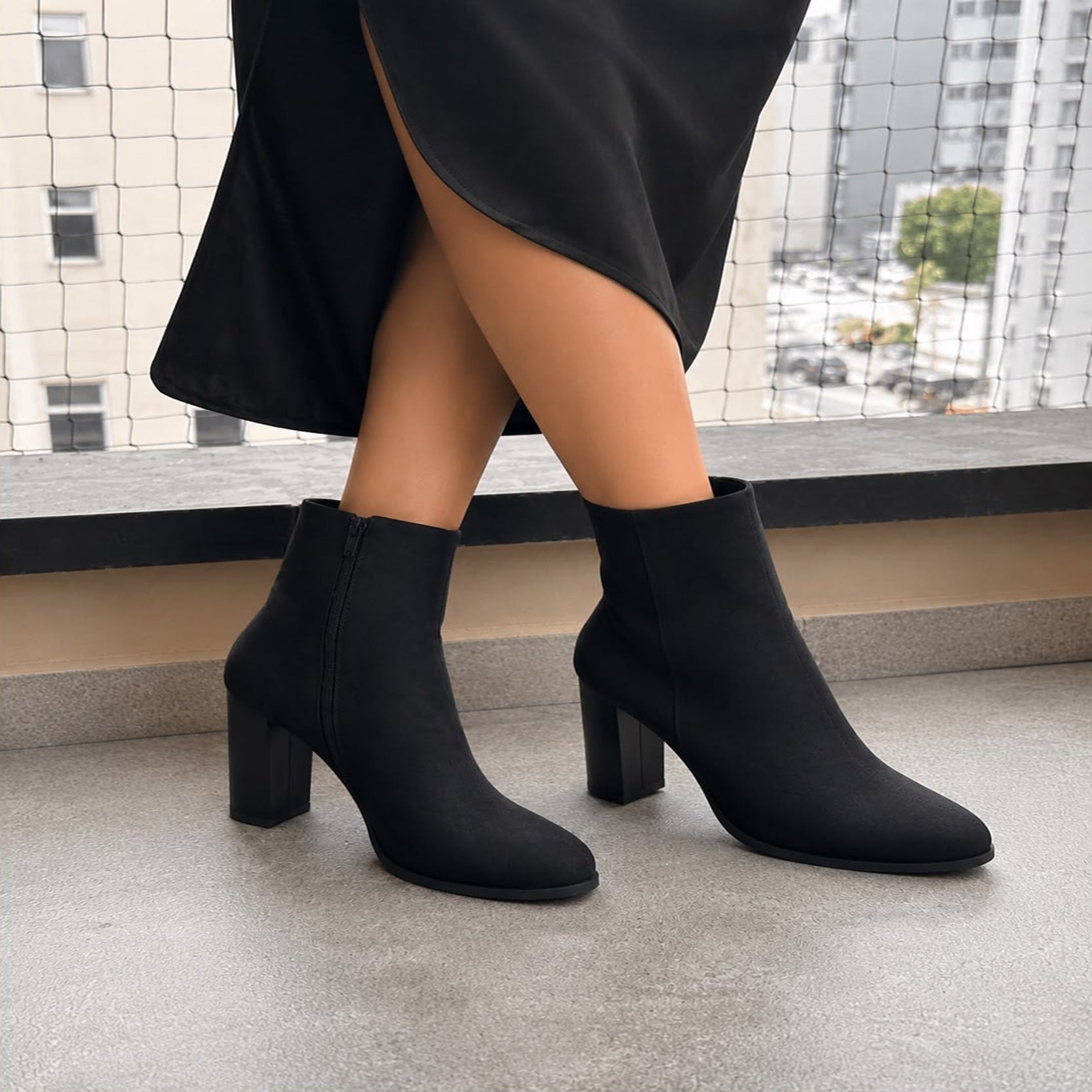 MF Women's Classic Block Heel Ankle Boots