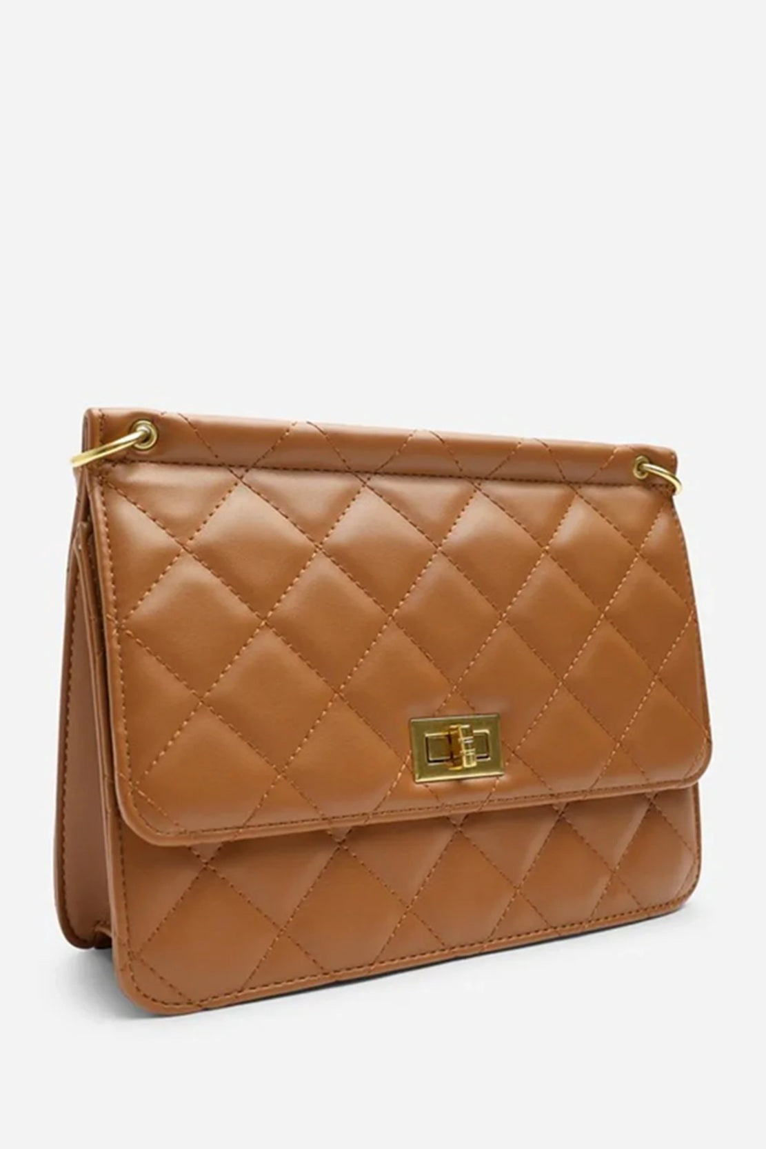 Women's Quilted Chain Handle Shoulder Bag