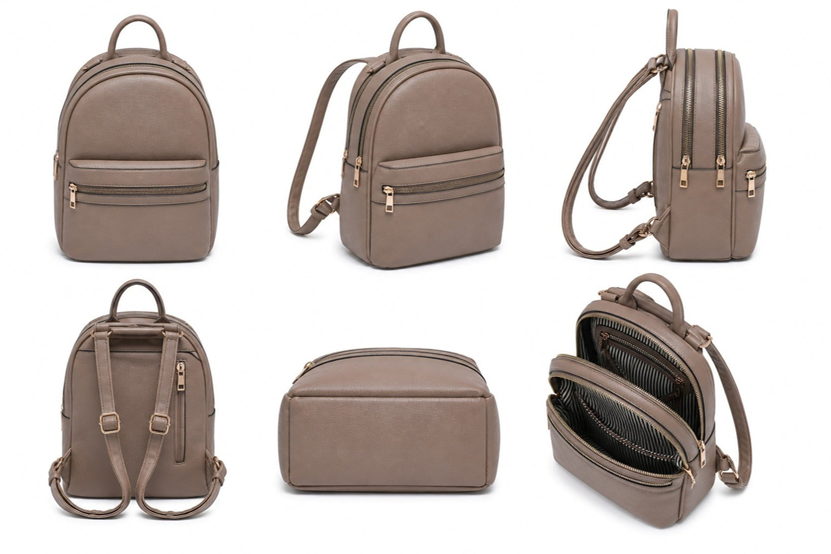Women's Minimalist Faux Leather Backpack