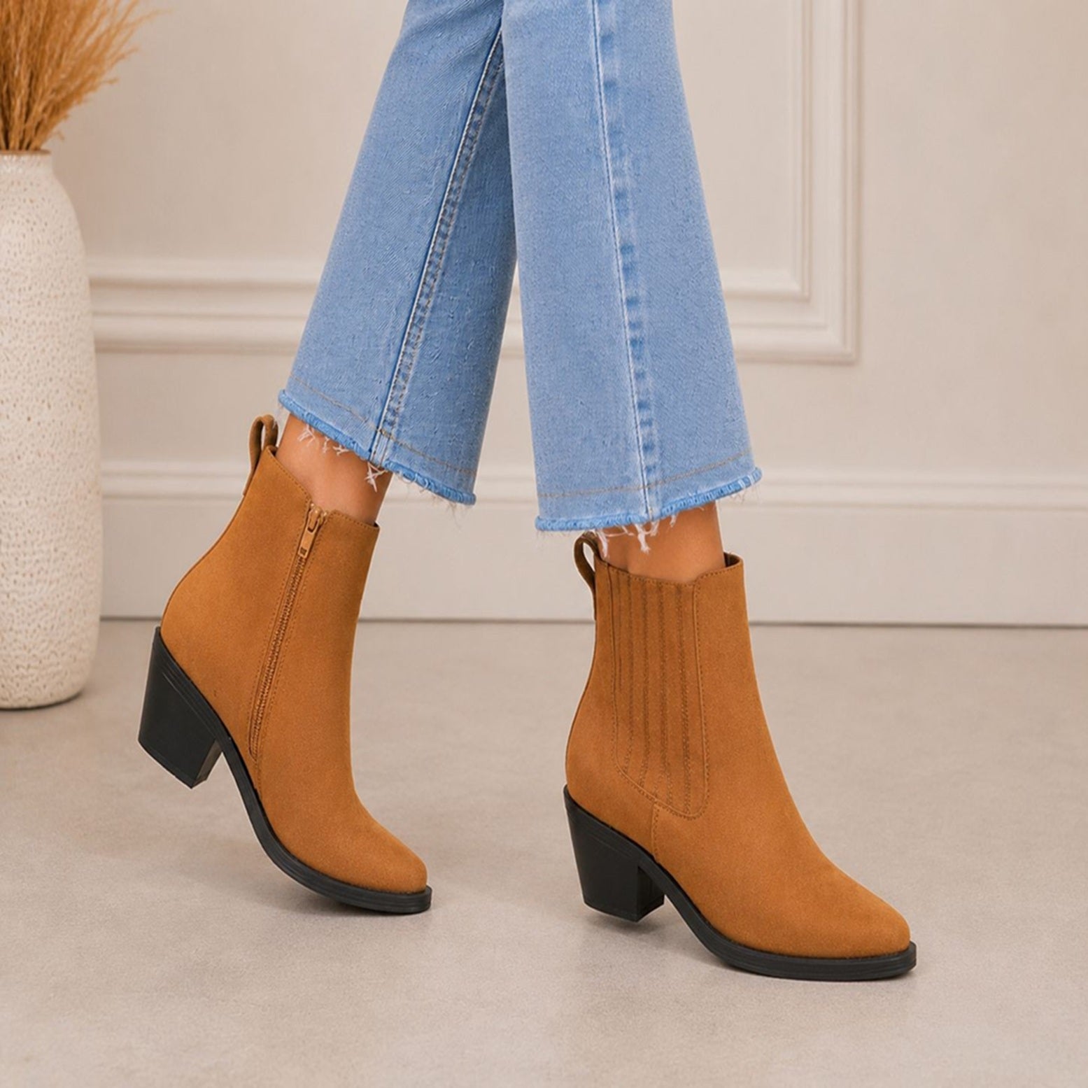 Women's Block Heel Chelsea Ankle Boots