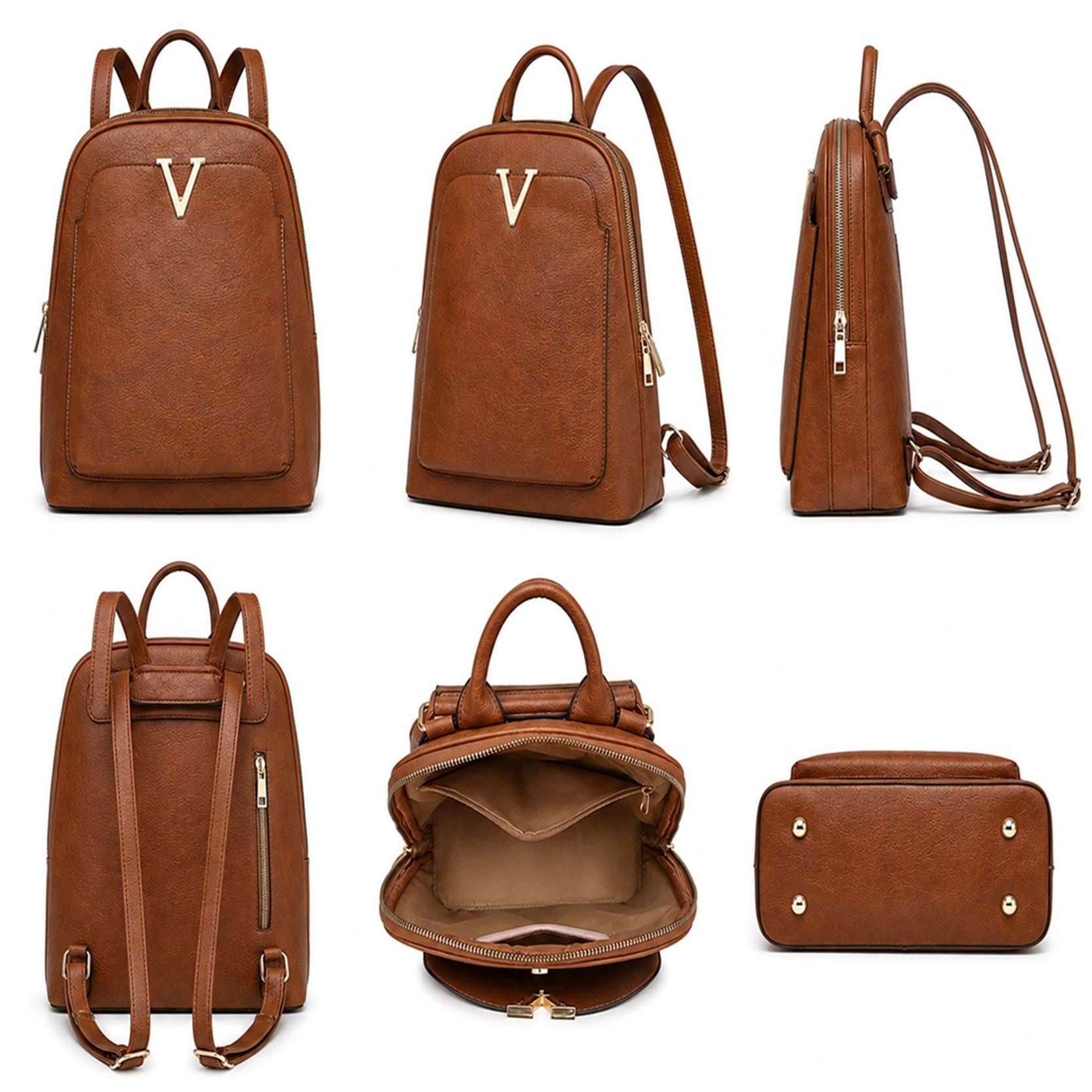 Women's Faux Leather Everyday Backpack Travel School Uni