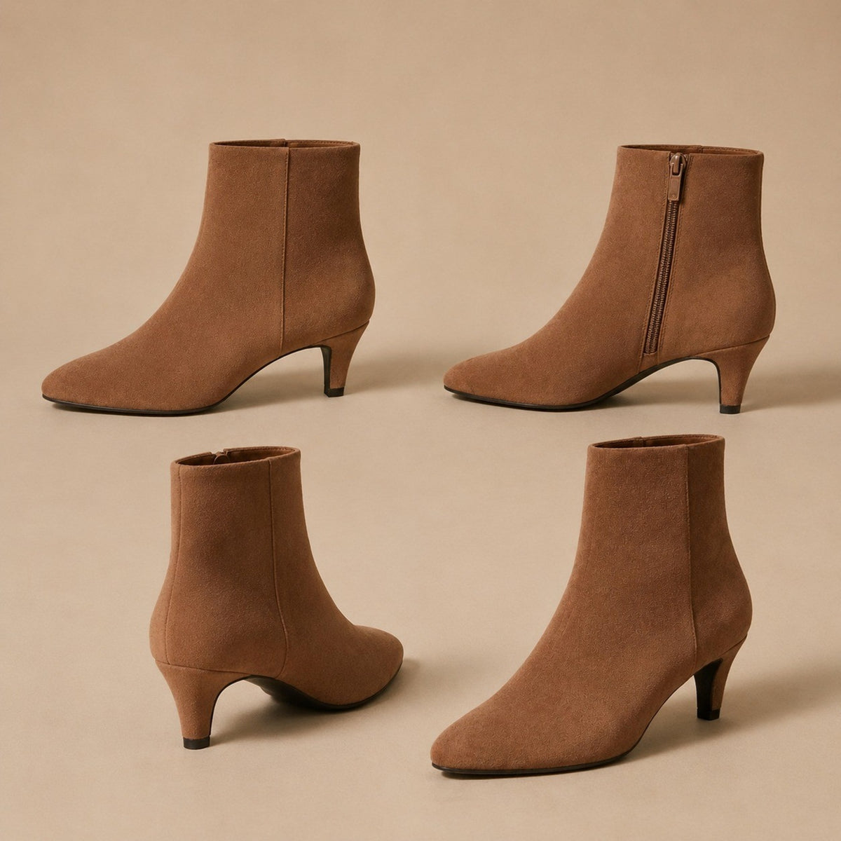 Women’s Pointed Toe Kitten Heel Ankle Boots