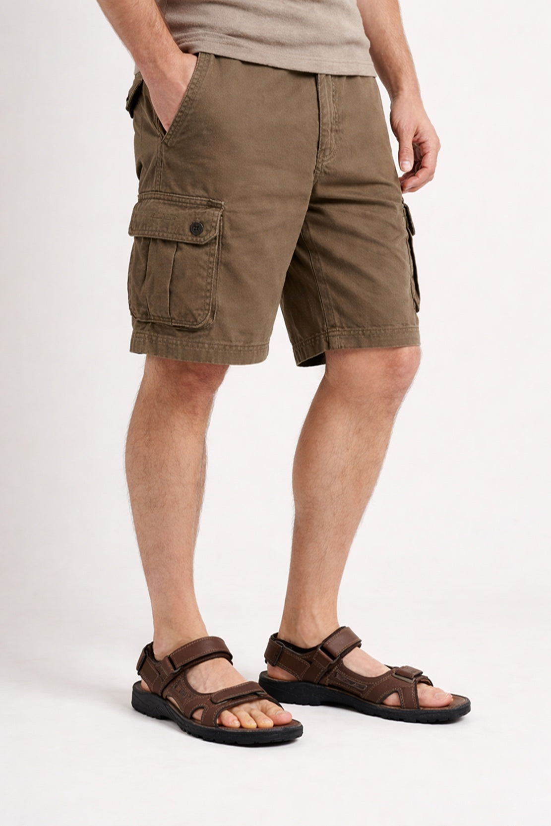 Men's Brown Outdoor Sandals with Adjustable Straps - Trekking Sandals