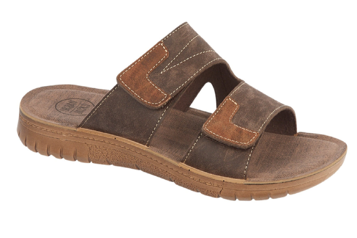 Men's Double-Strap Brown Aba Pam Slippers Chappal