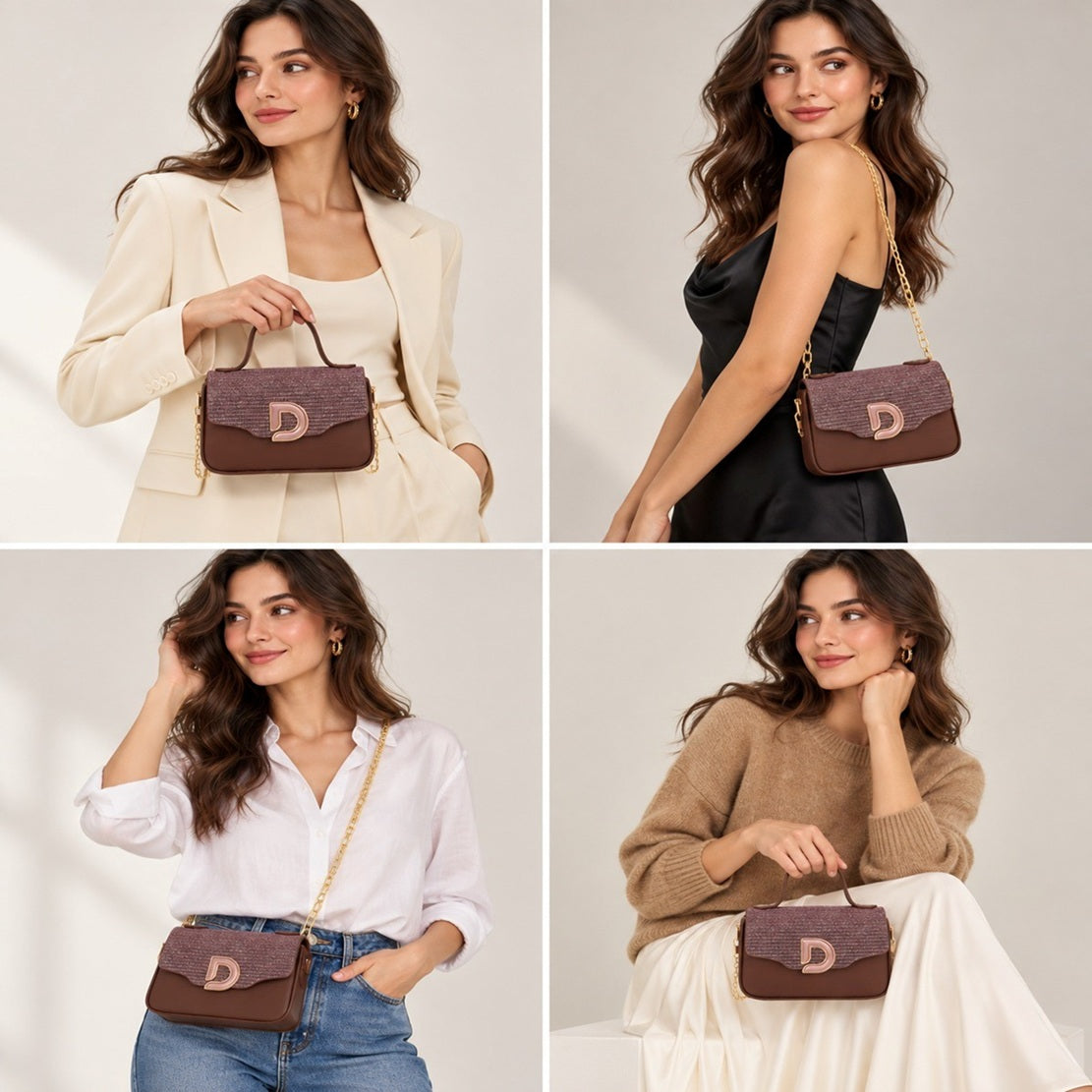 Women's Textured Top Handle Crossbody Shoulder Bag