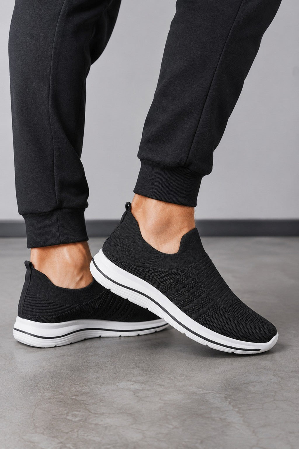 Men's Knit Slip-On Platform Comfort Trainers