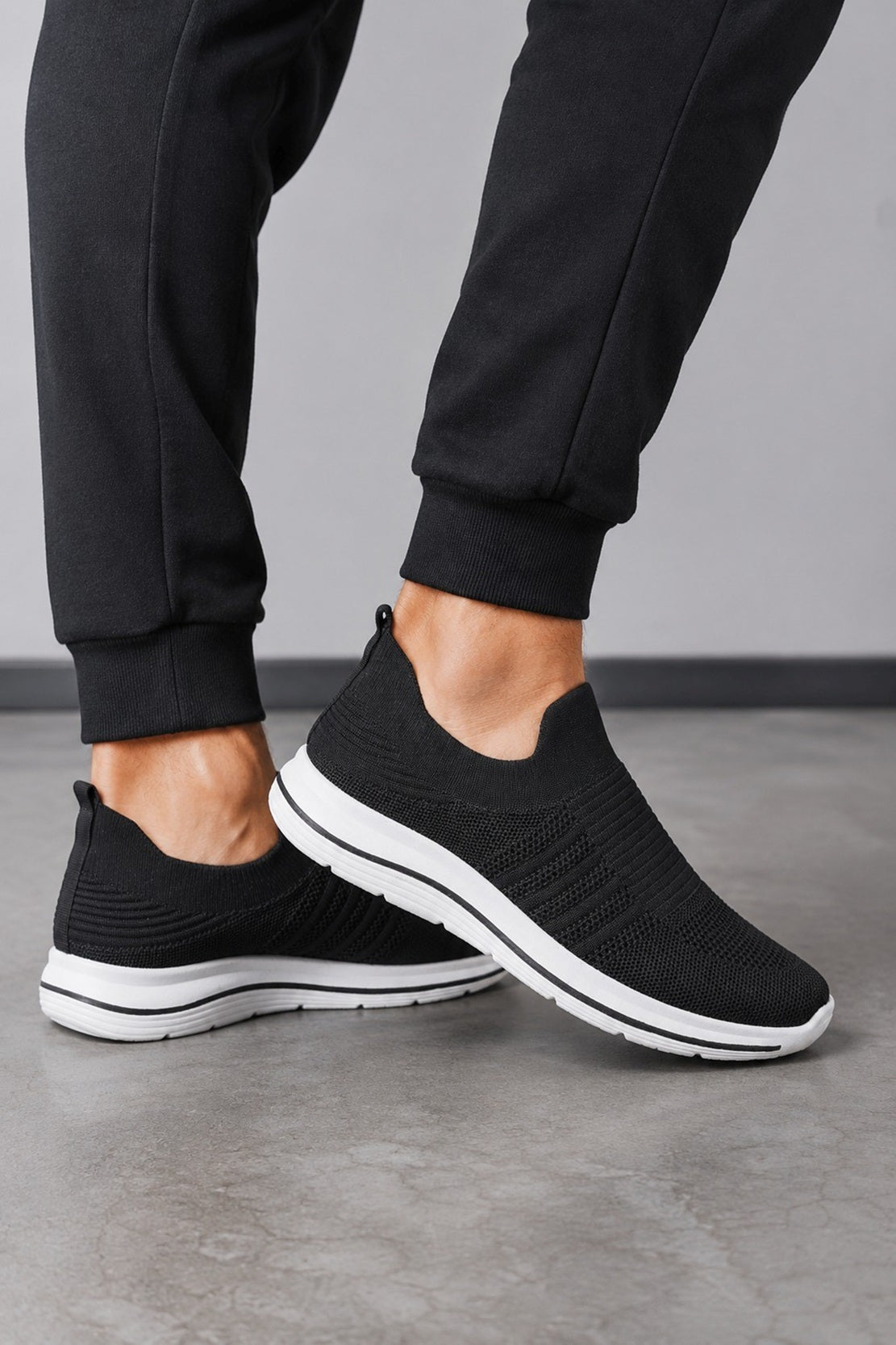 Men's Knit Slip-On Platform Comfort Trainers