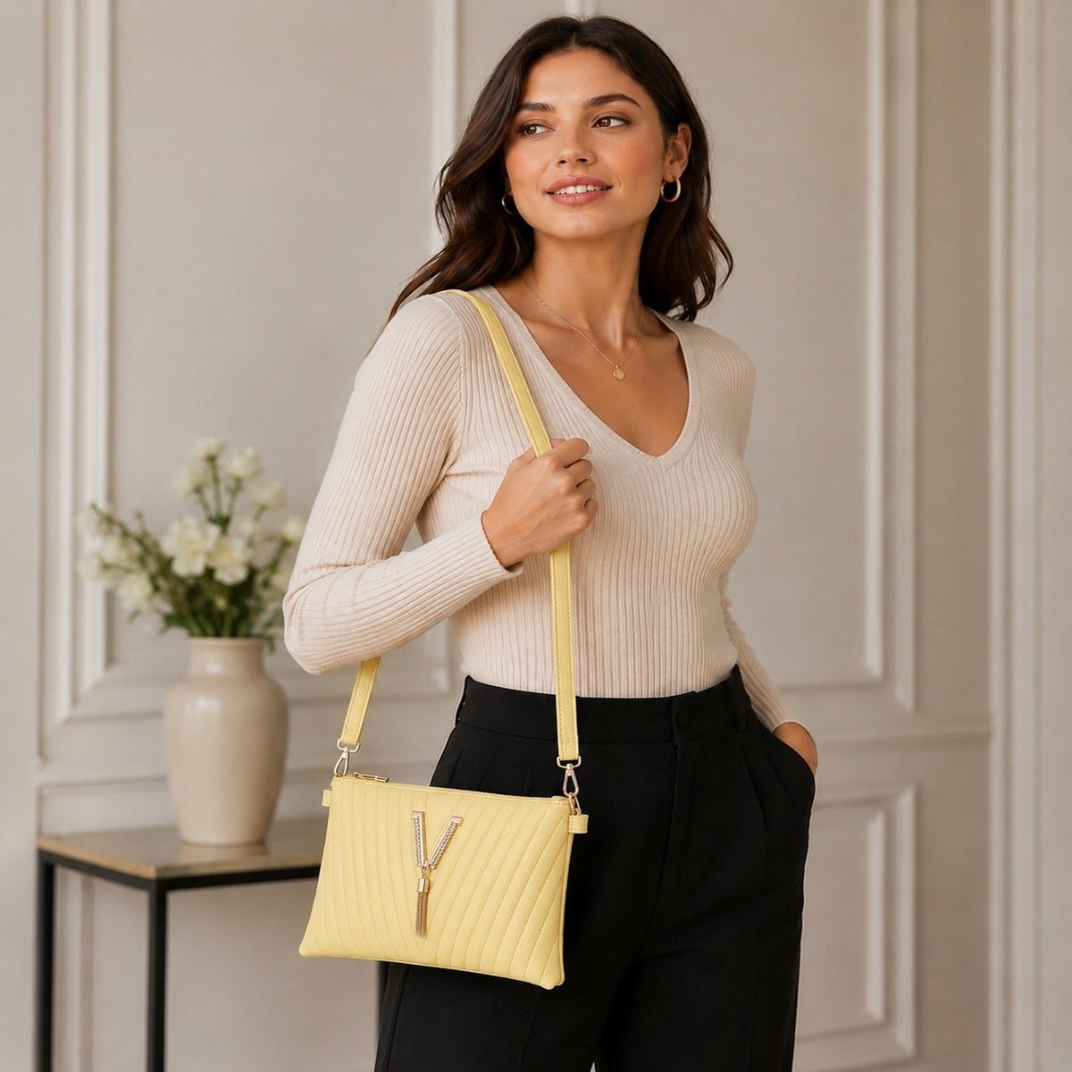 Women’s Quilted Zip Crossbody Bag