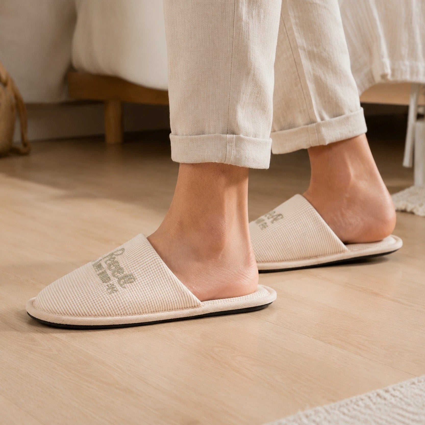 Women's Embroidered Comfort Open Back Slippers