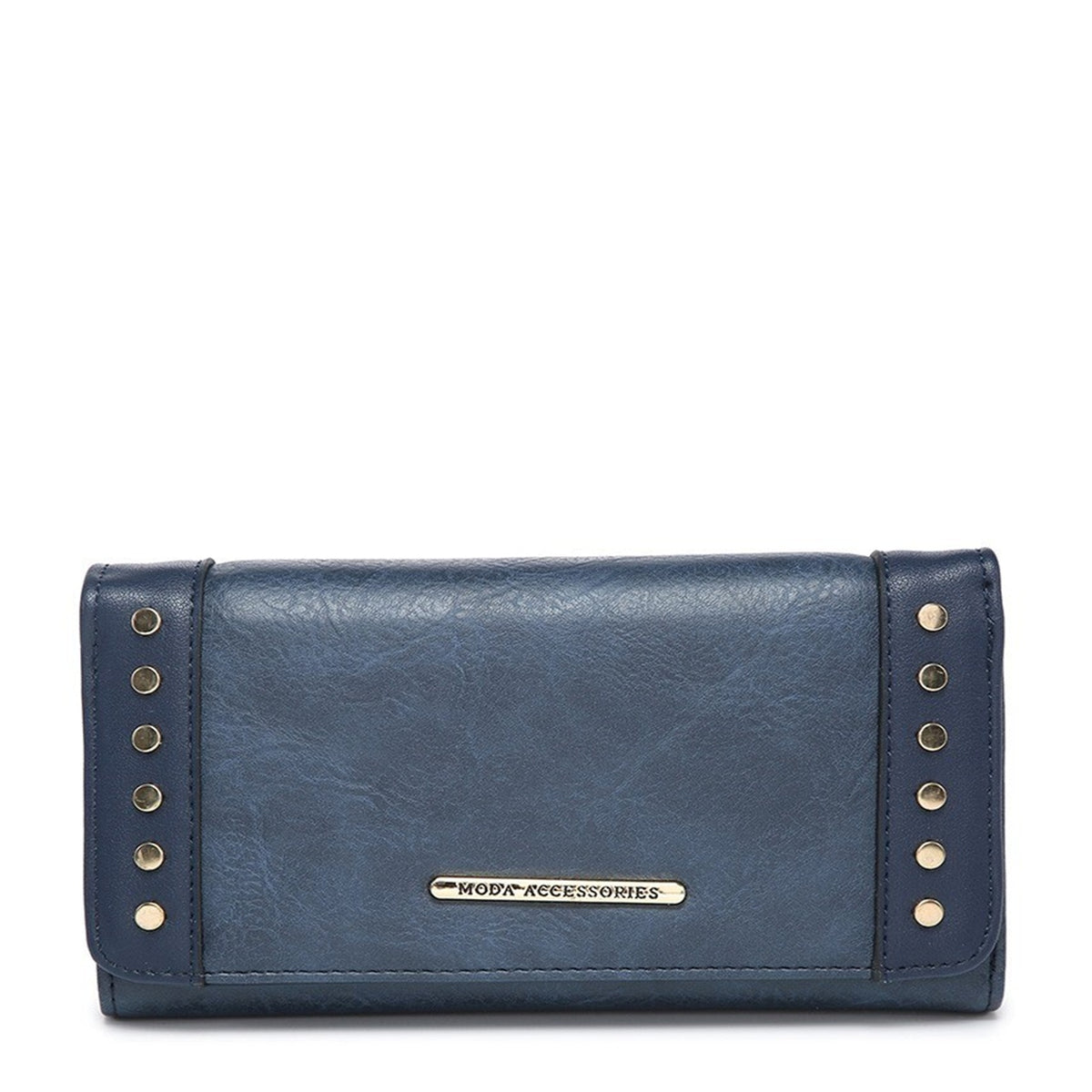 Women's PU Leather Studded Flap Wallet