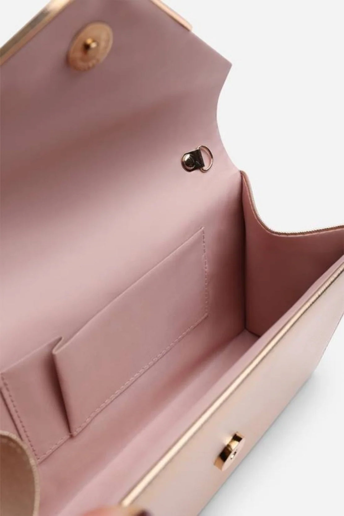 Women's Metallic Envelope Chain Crossbody Clutch Rosegold