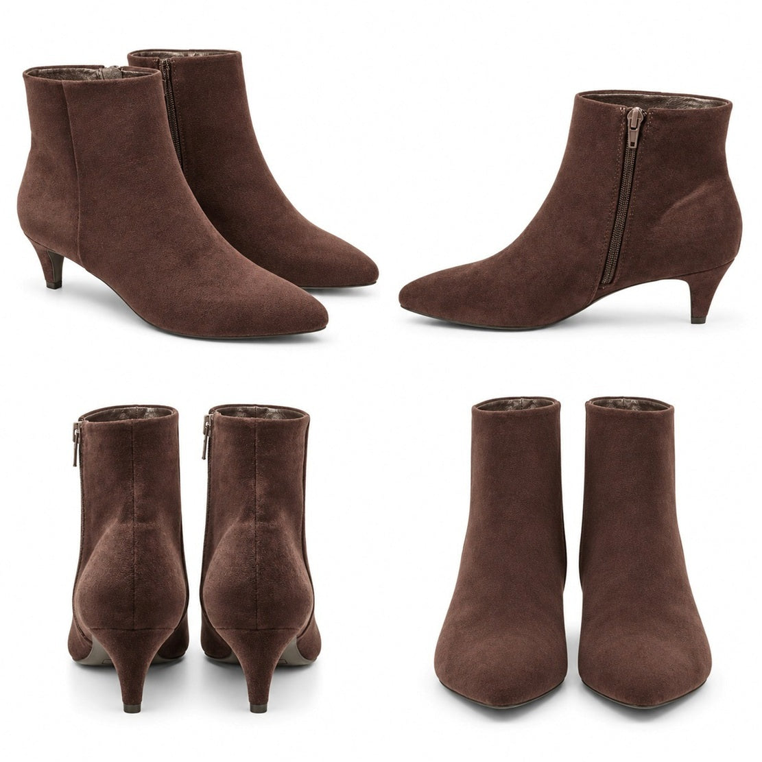 Women's Pointed Toe Kitten Heel Ankle Boots