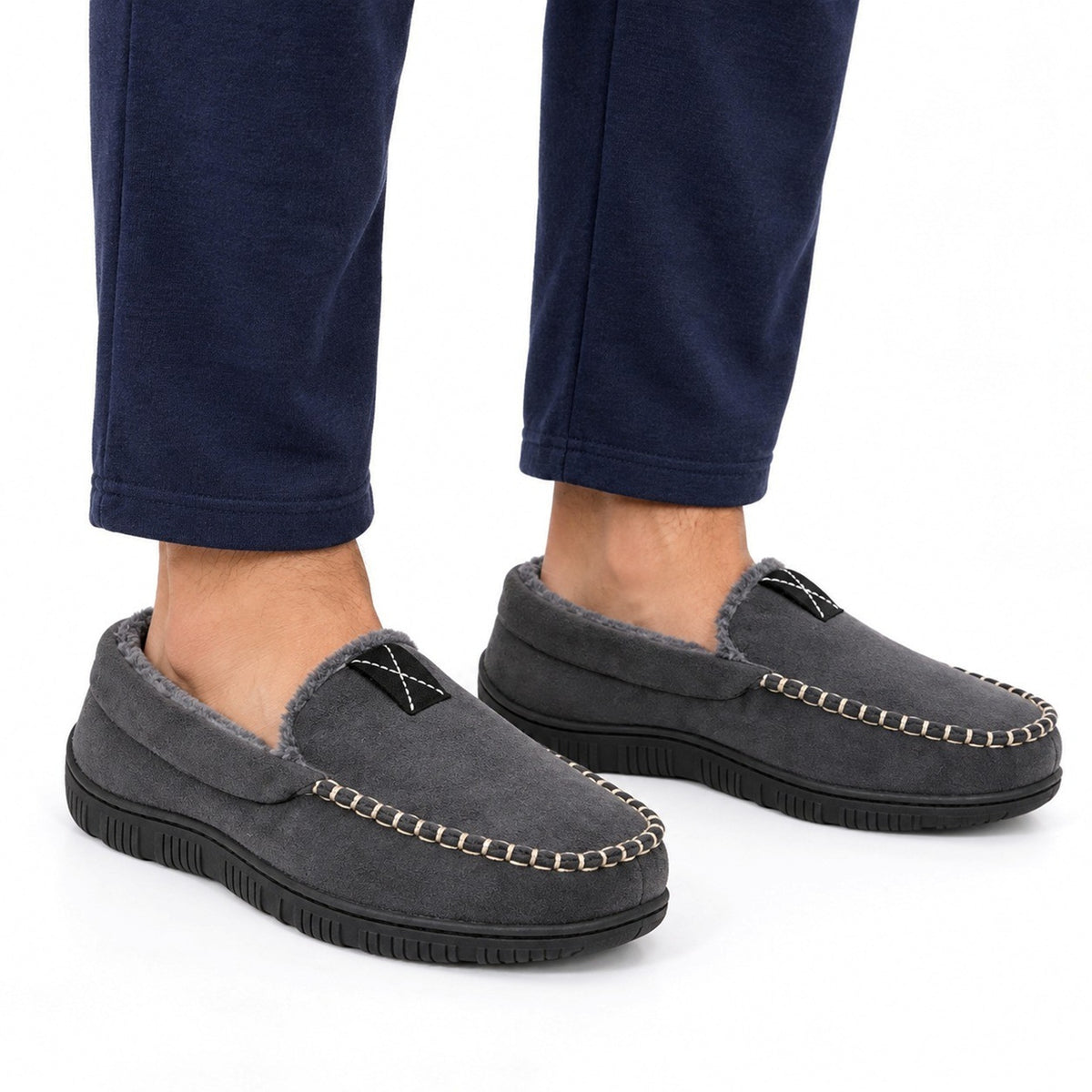 Men's Memory Foam Fleece Lined Casual Slip-On Loafers