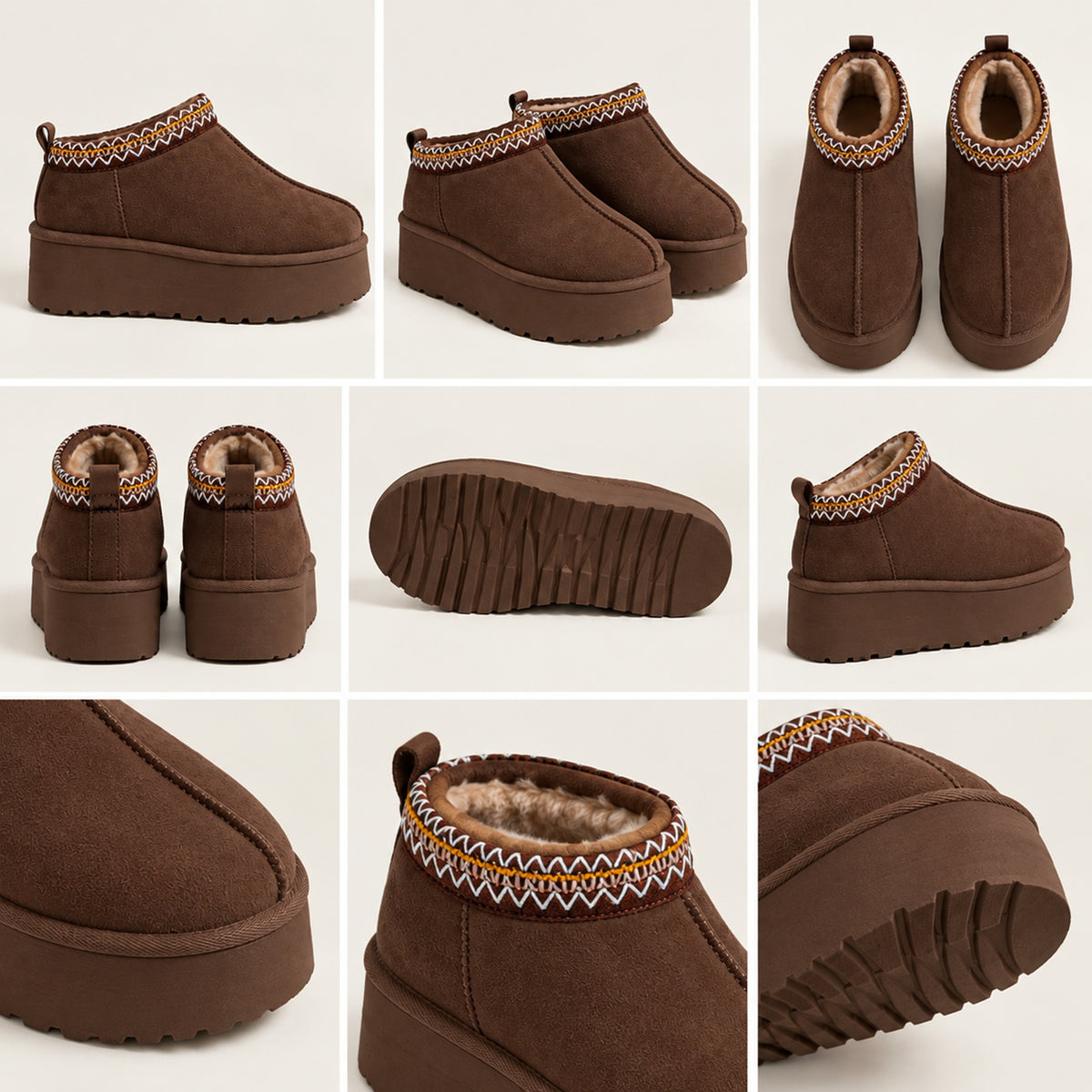 Women's Suede-Look Platform Ankle Slippers